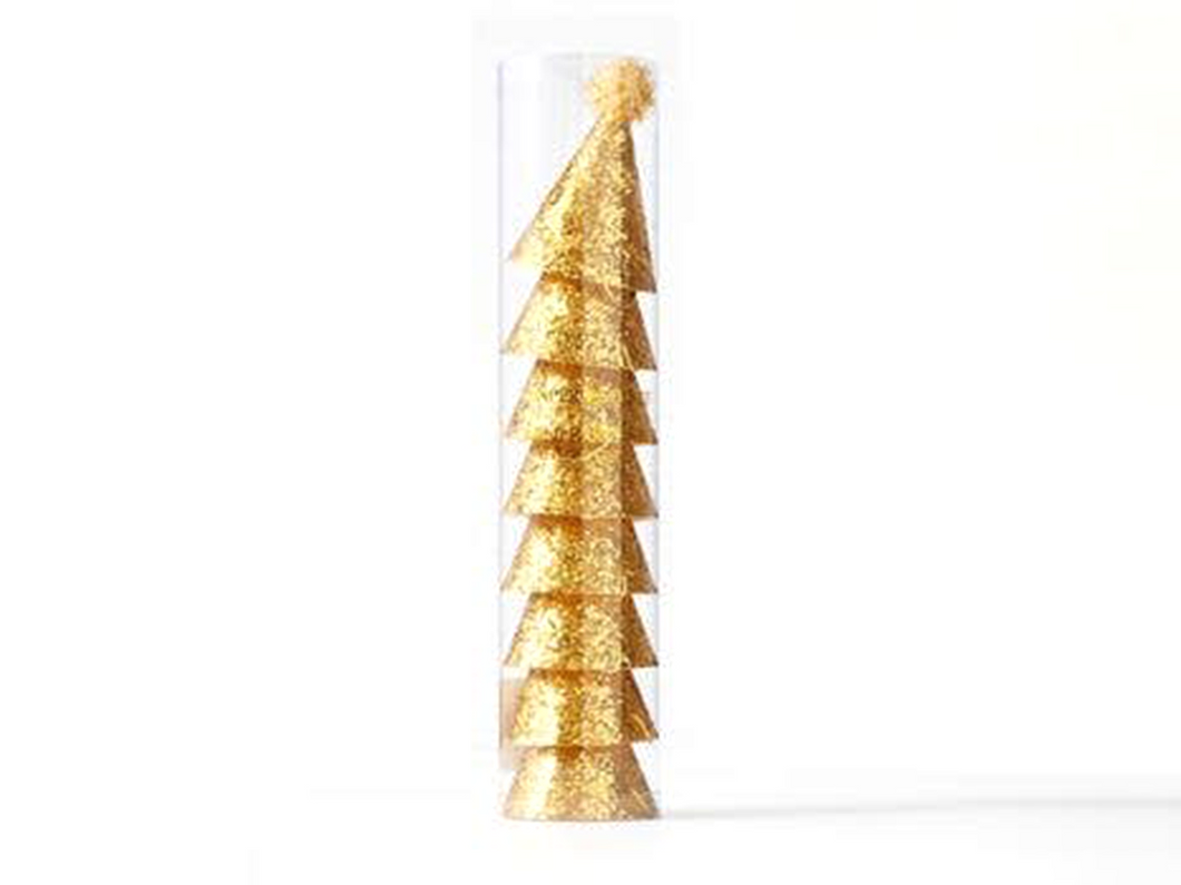 Gold Glitter Mini Party Hats