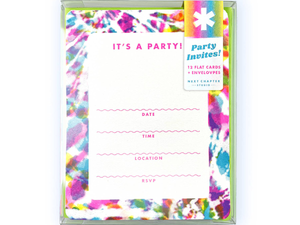 Fill-in-the-Blank Riso Party Invites, Tie Dye