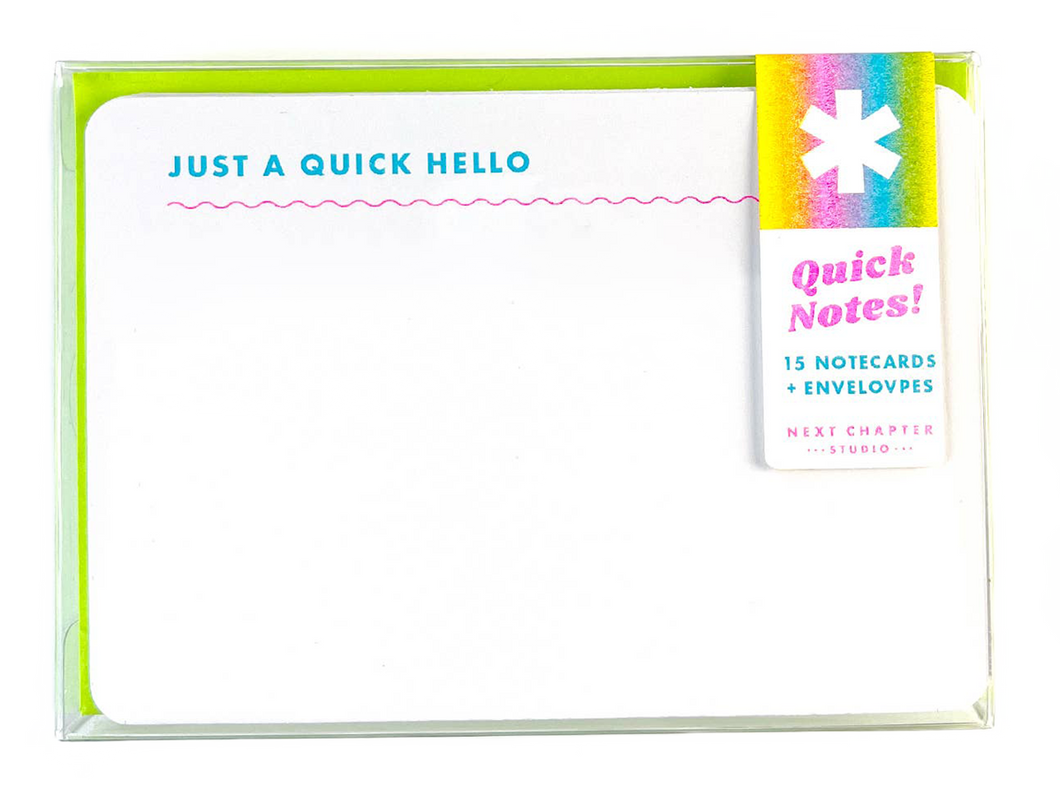 Quick Notes! Riso Flat Notecards, Set of 15