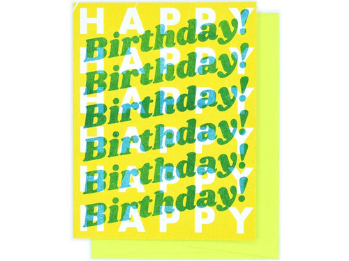 Retro Repeat Birthday, Single Card