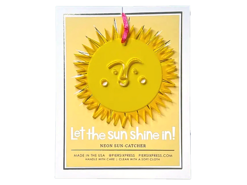 Neon Acrylic Yellow Sun Suncatcher