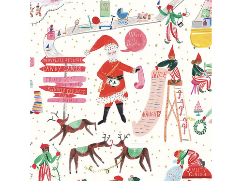 North Pole Headquarters Gift Wrap, Roll of 3 Sheets