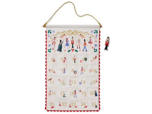 Nutcracker Embroidered Hanging Advent Calendar