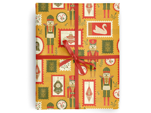Nutcracker Postage Wrap, Set of 3 Sheets