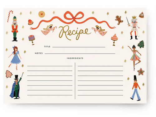 Nutcracker Sweets Recipe Cards, Set of 12