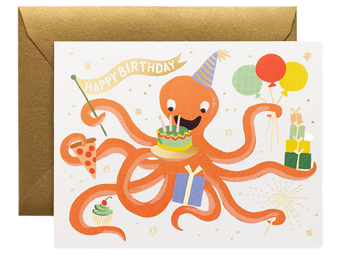 Octopus Birthday, Single Card