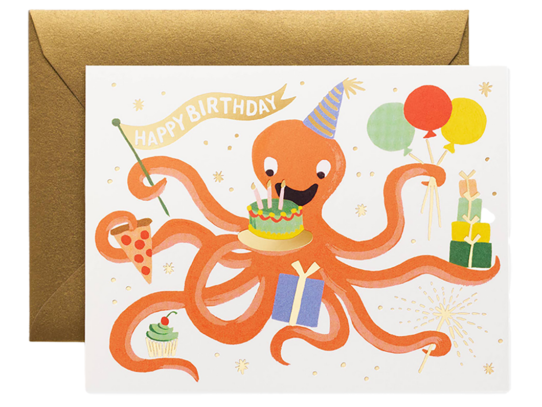 Octopus Birthday, Single Card