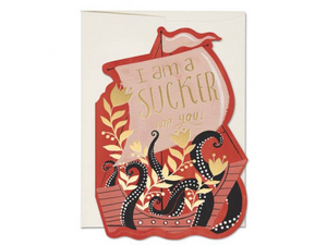Octopus Ship Valentine, Single Card