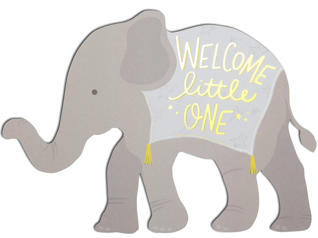 Little One Elephant, Single Die-Cut Card