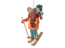 Mouse on Skies, Felt Ornament