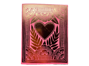 Pink Foil Heart, Single Card