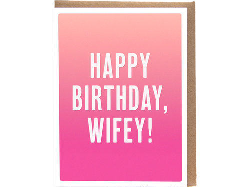 Pastel Ombré Birthday Wifey, Single Card