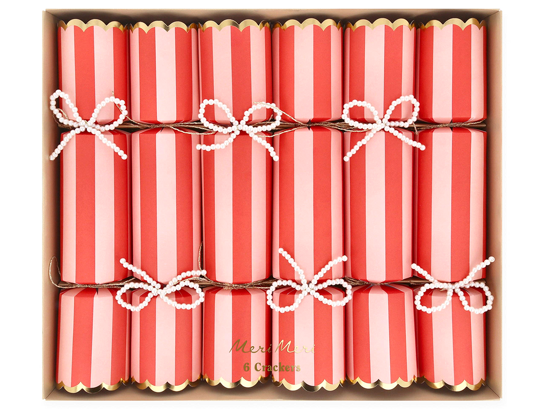 Pearl Bow Crackers, Set of 6