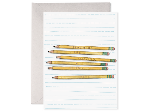 Pencils Thank You, Single Card