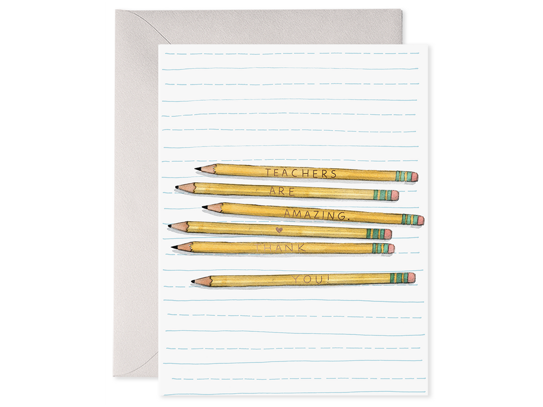 Pencils Thank You, Single Card