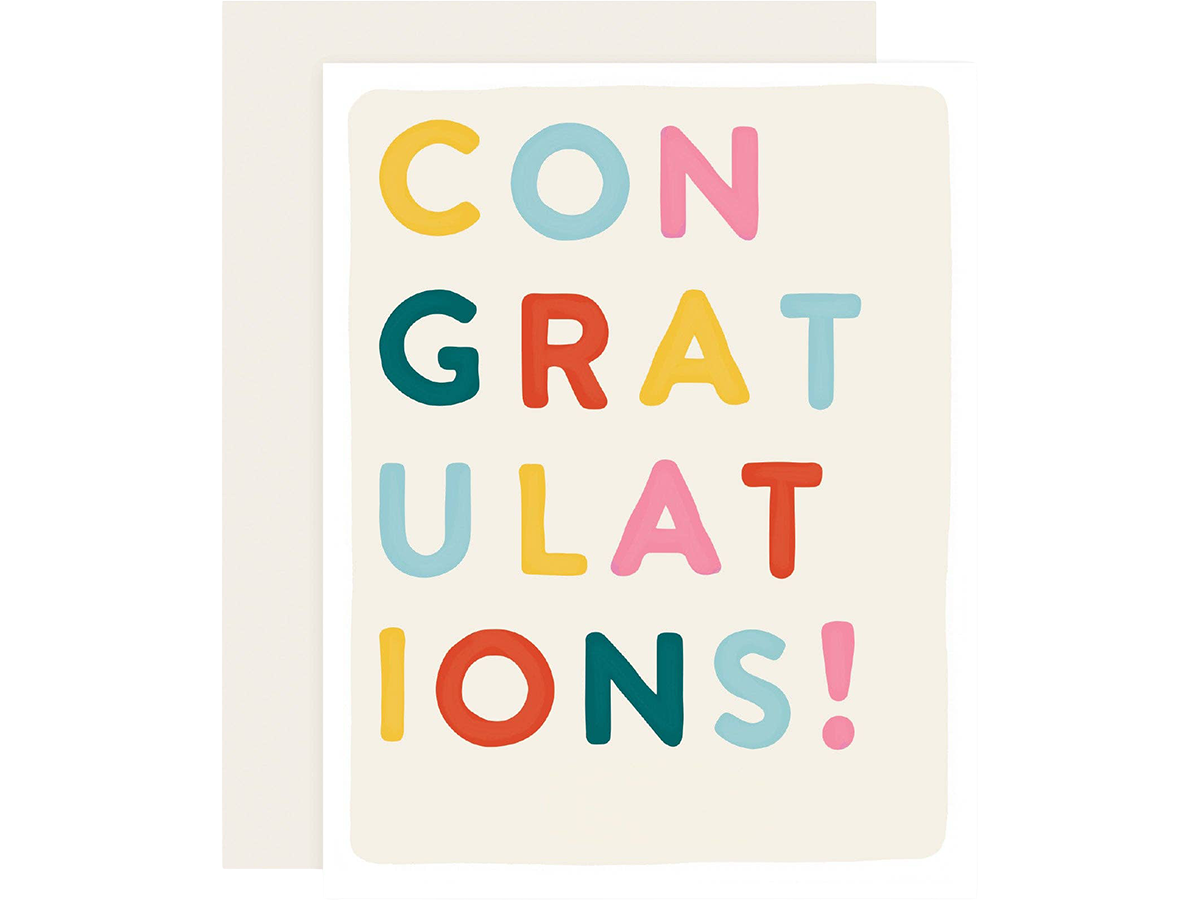 Block Letter Congrats, Single Card – Noteworthy Paper & Press
