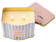 Pink Pine Printed Tin Candle