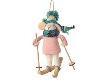 Mouse on Skies, Felt Ornament