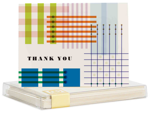 Plaid Thank You Cards, Boxed Set of 8