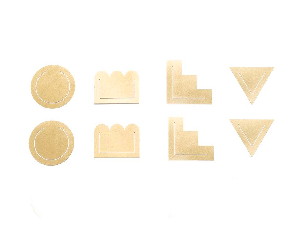 Geometric Brass Page Markers, Set of 8