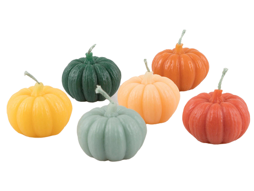 Mini Rainbow Pumpkin Candles