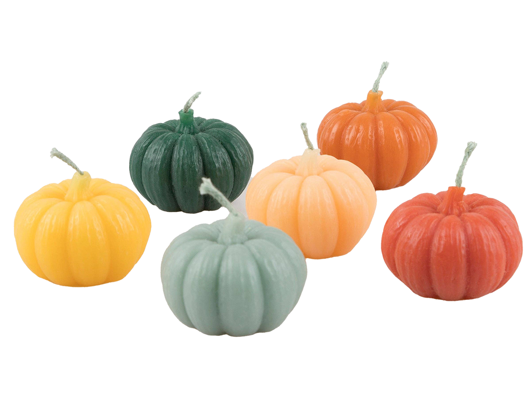Mini Rainbow Pumpkin Candles