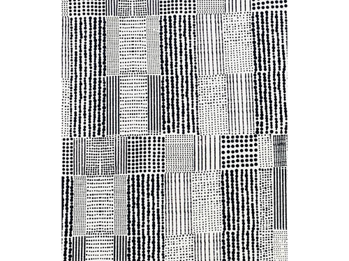 Quilt Dots, Black on White, Handmade Paper