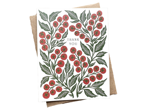 Red Berry Thank You, Single Card