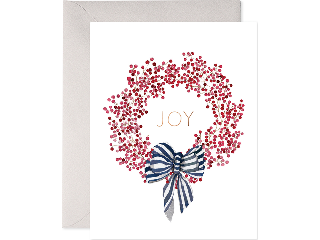 Red Berry Wreath Card, Boxed Set of 6