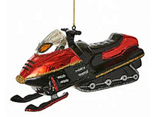 Snowmobile Glass Ornament