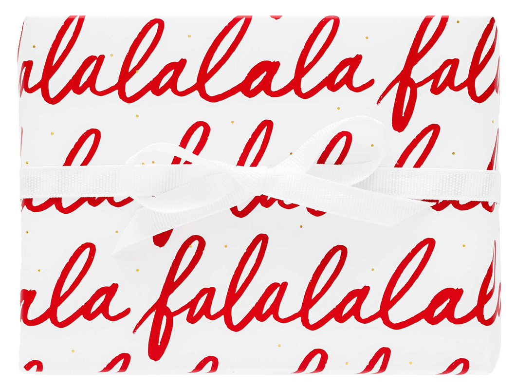 Red Falalalala Gift Wrap, Set of 3 Sheets