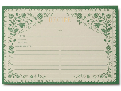 Artichoke Recipe Cards, Set of 12