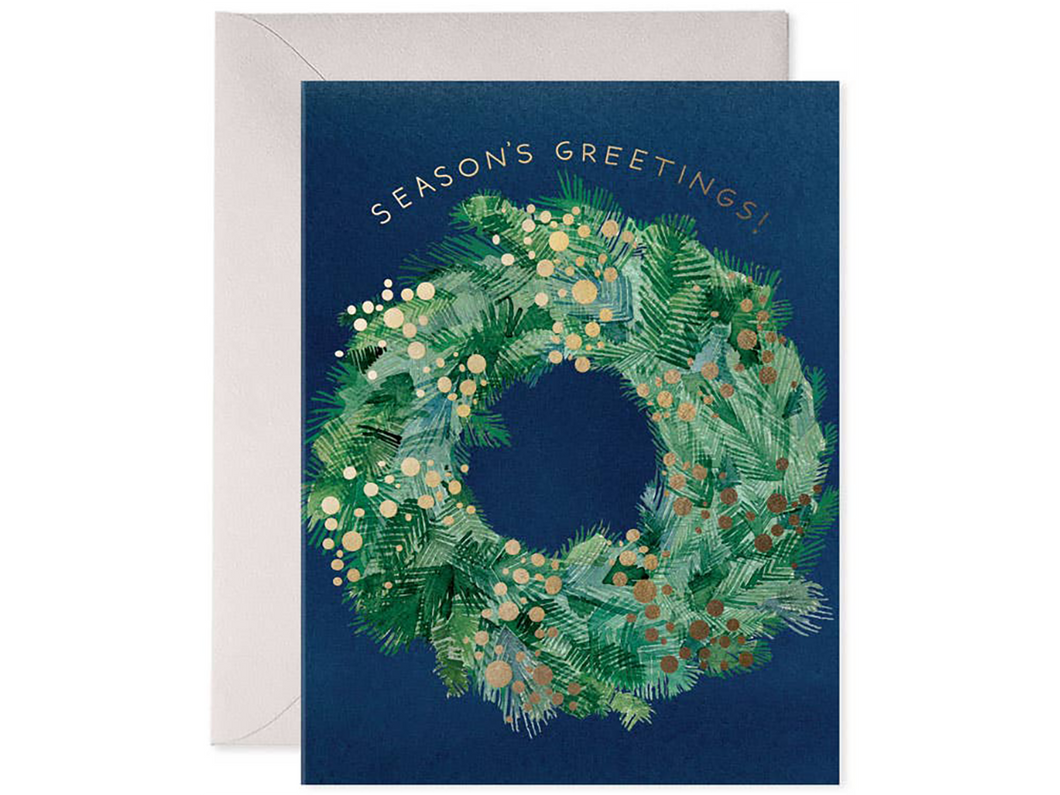 Season's Greens Wreath Greeting Card, Boxed Set of 6