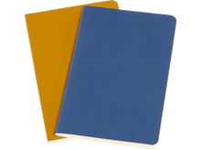 Set of 2 Pocket Volant Plain Notebooks, Blue/Amber Yellow