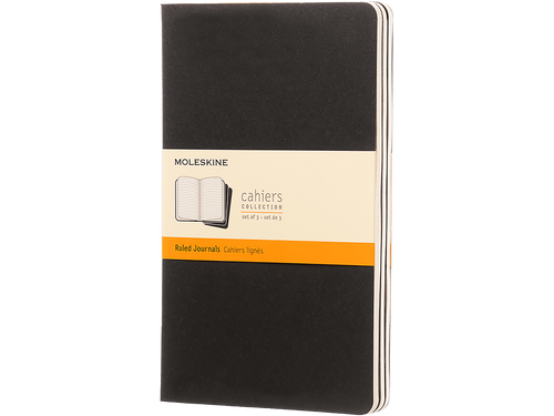 Set of 3 Cahier Large Ruled Notebook, Black