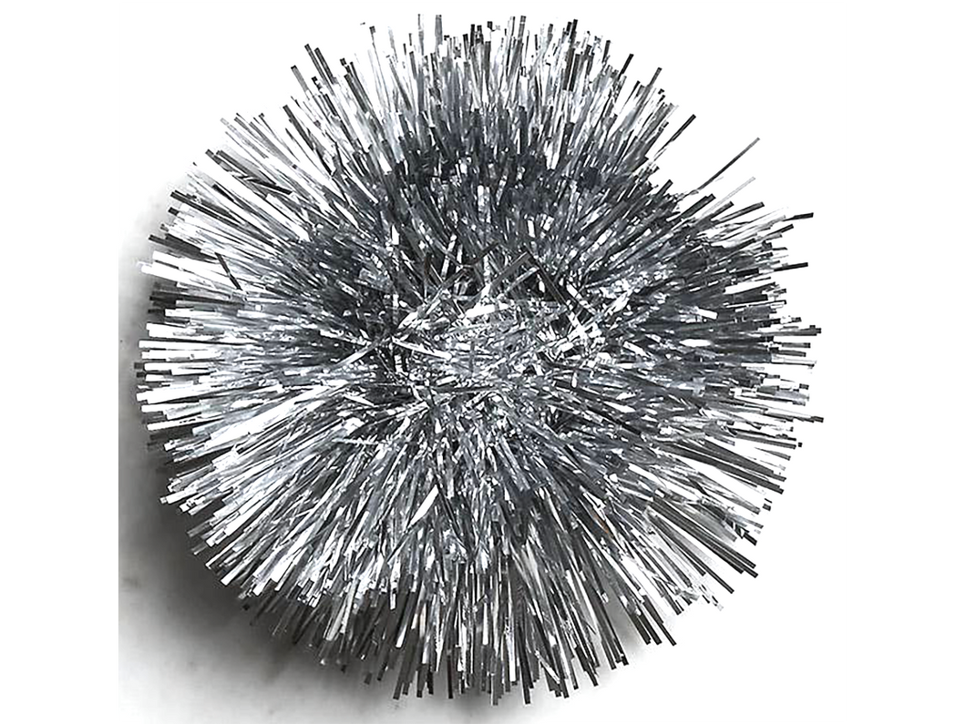 Silver Tinsel Bow