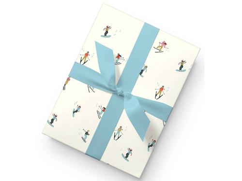 Skier Gift Wrap, Set of 3 Sheets