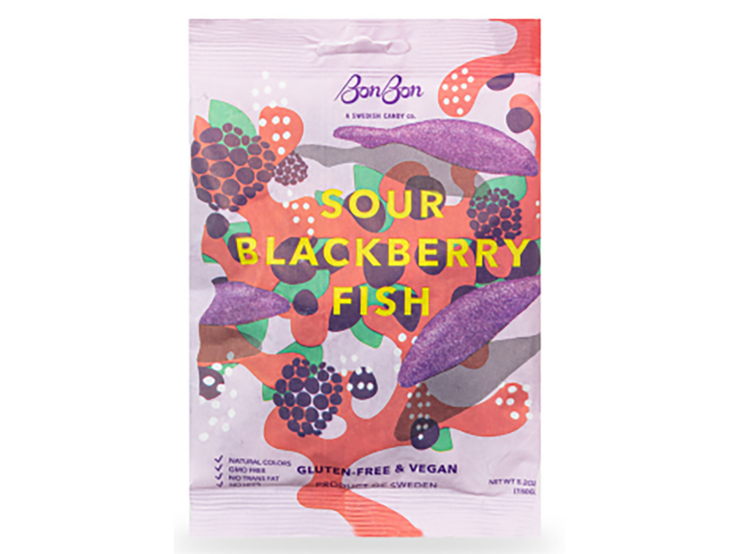 Sour Blackberry Swedish Fish Candy