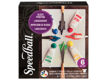 Speedball Ultimate Fabric and Paper Block Printing Kit, Set of 6