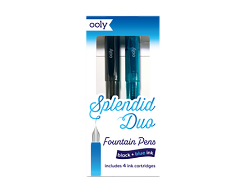 Splendid Fountain Pen, Set of 2, Black & Blue