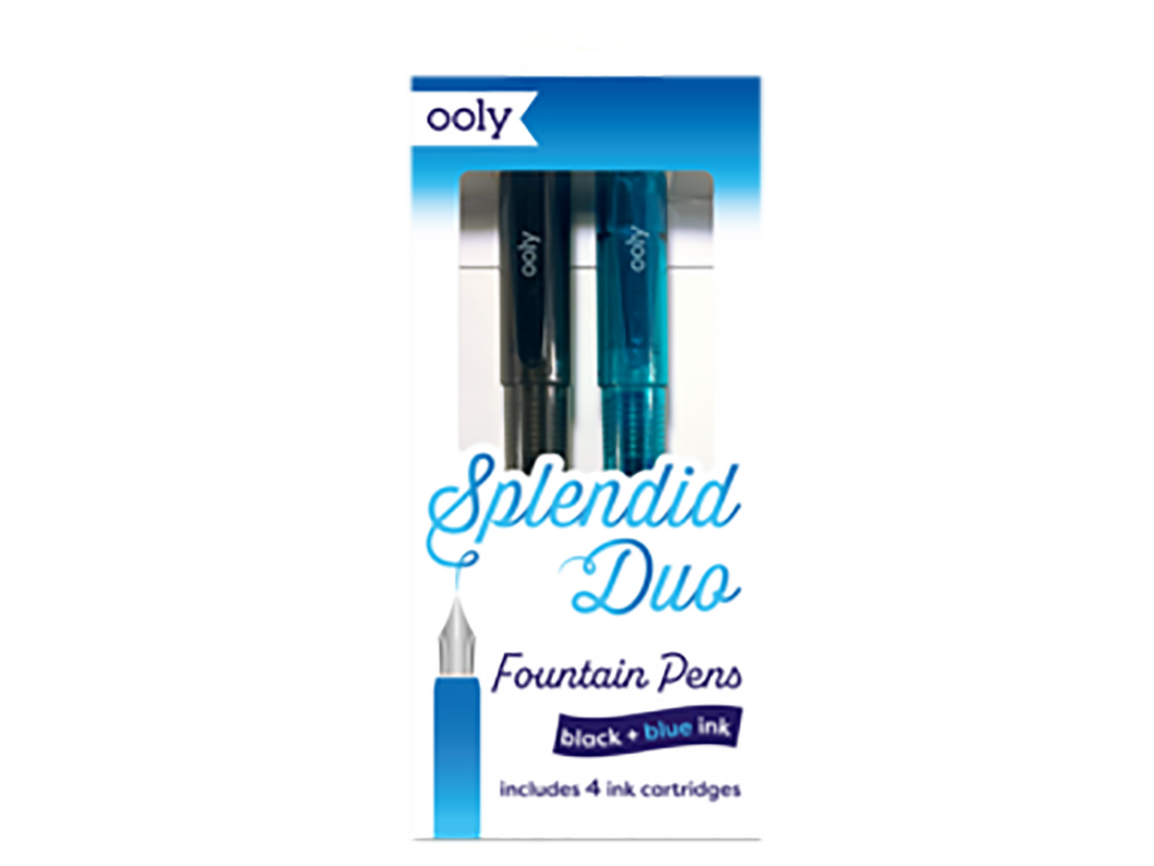 Splendid Fountain Pen, Set of 2, Black & Blue