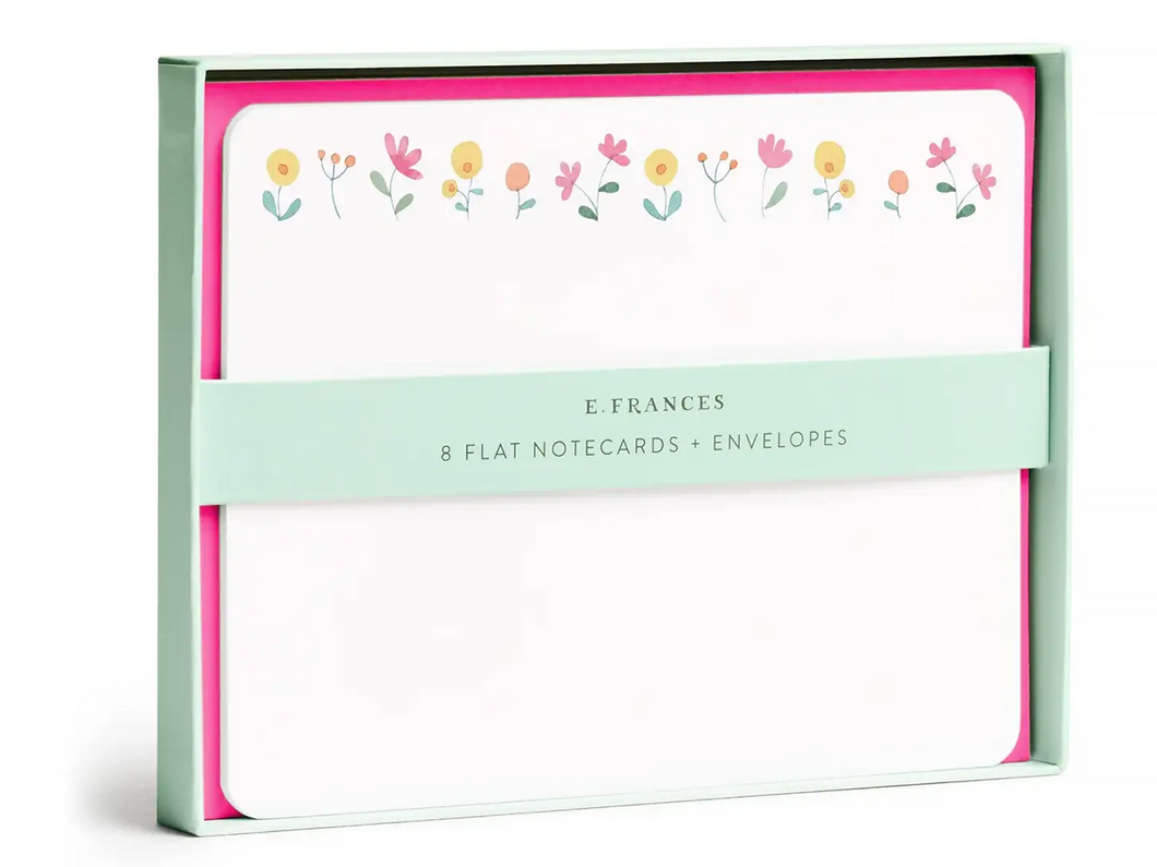 Spring Flowers Flat Note, Boxed Set of 8