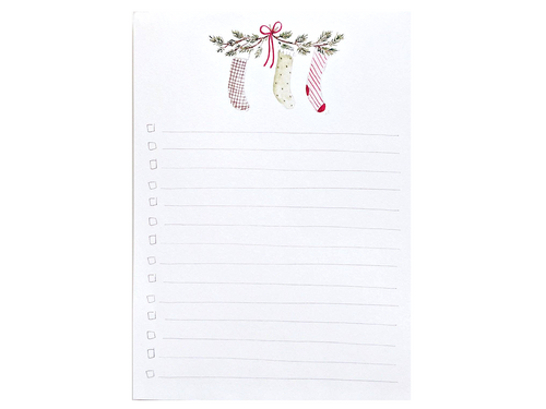 Stockings Christmas Checklist Notepad