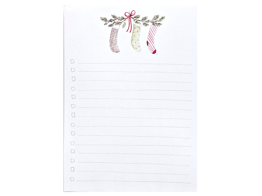 Stockings Christmas Checklist Notepad