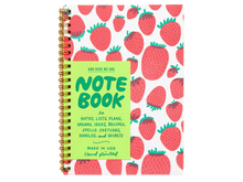 Strawberry Letterpress Spiral Notebook