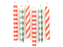 Festive Stripe Table Candles