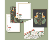 Teal Peacock Flat Notes, Boxed Set of 8