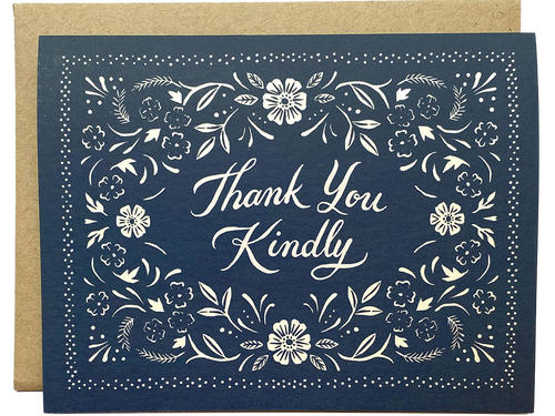 Thank You Kindly Floral Bandana, Single Card