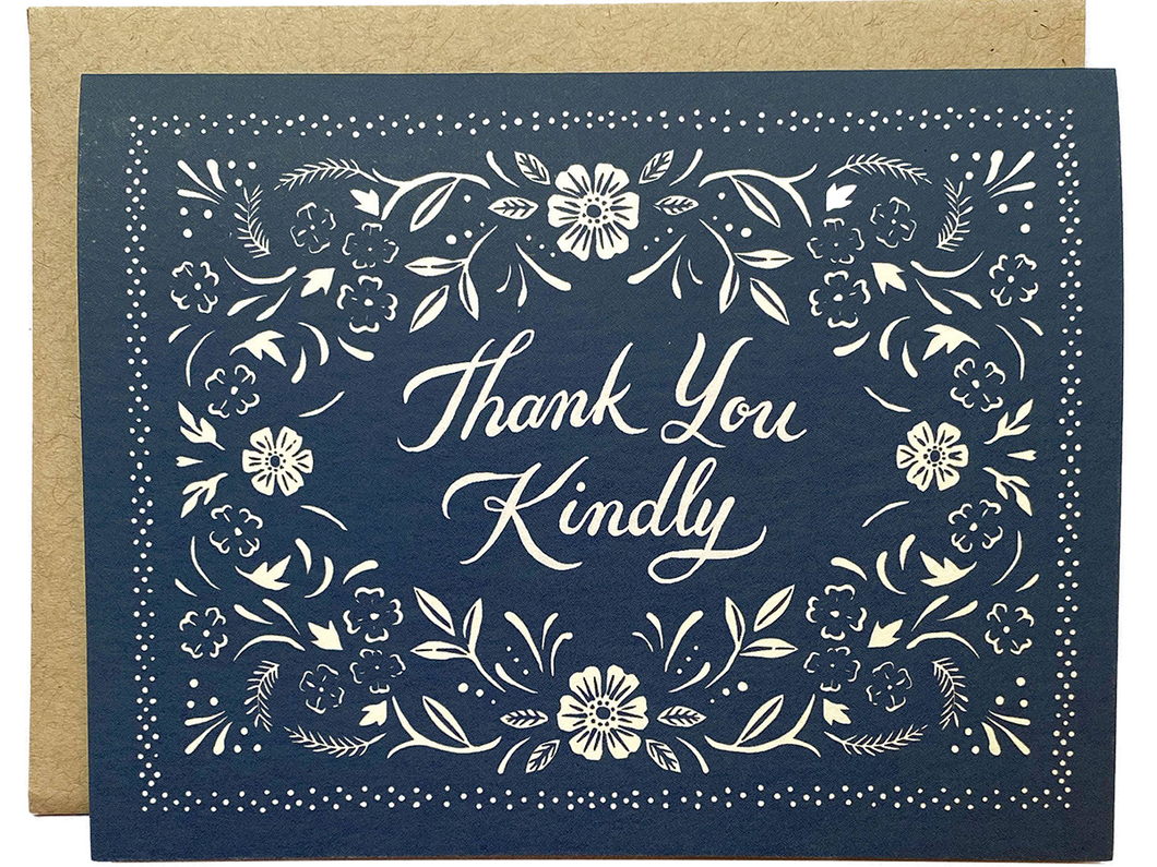 Thank You Kindly Floral Bandana, Single Card