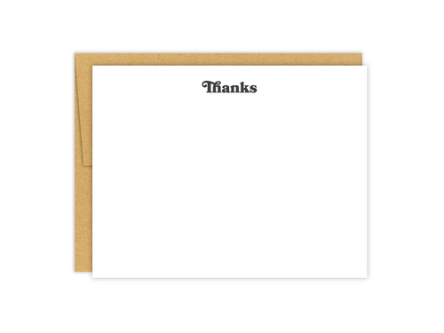 Thanks Letterpress Notecards, Boxed Set of 8